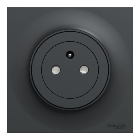 6 prises 2P+T Odace affleurante Mécanisme avec plaque Anthracite - SCHNEIDER ELECTRIC