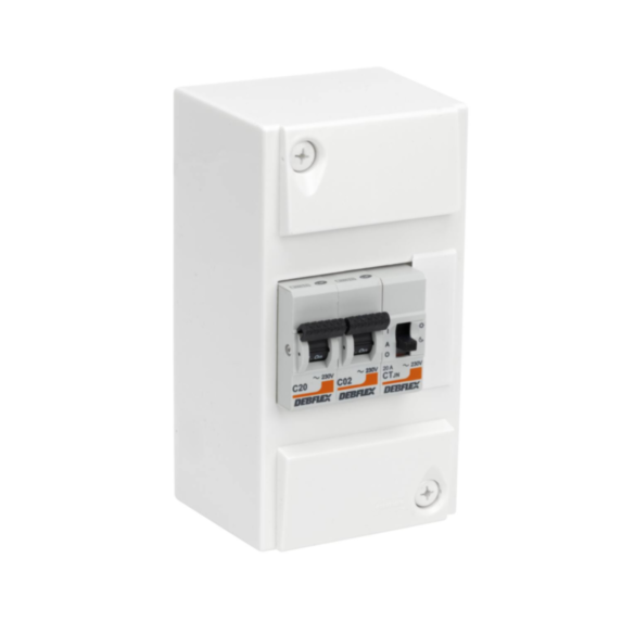 Coffret Chauffe Eau 4 Modules Contacteur J/N 1 Disj 2A 1 Disj 20A 3Ka - DEBFLEX