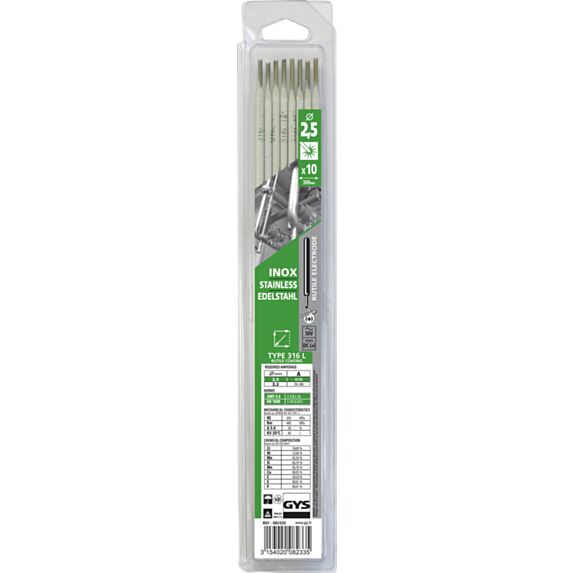 10 électrodes inox diam. 2.5