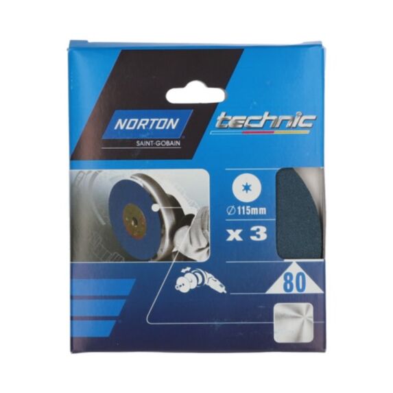Disques fibres pour le décapage du métal Ø115x22mm Grain 80 - NORTON