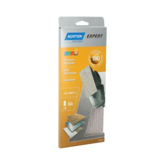 Garnitures non perforés Ponceuse vibrante 115x280mm Grain 180 - NORTON