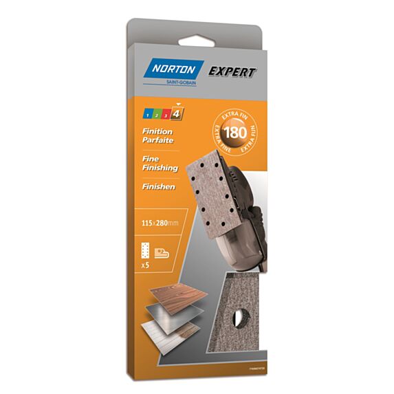 Patins ponçeuse vibrante pinces Ovales 93x230mm Grain 180 - NORTON