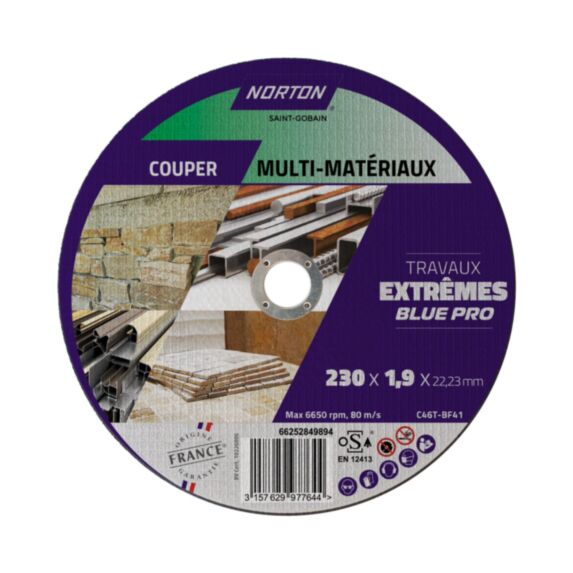 Disque multi-matériaux Extrême 230x1,9mm - NORTON