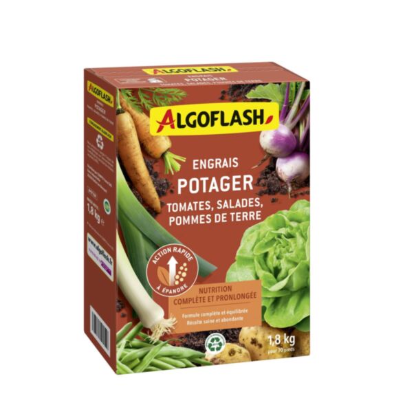 Engrais Potager Tomates, Salades, Pommes de terre Action prolongée 1,8kg - ALGOFLASH