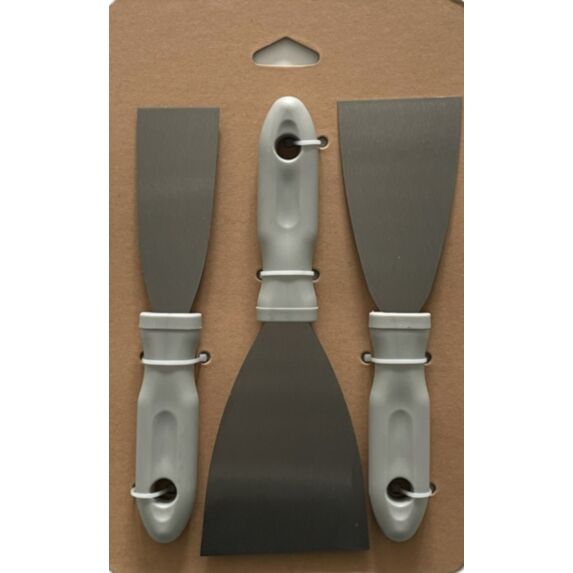 3 couteaux à enduire ECO acier 4-6-8cm manche plastique