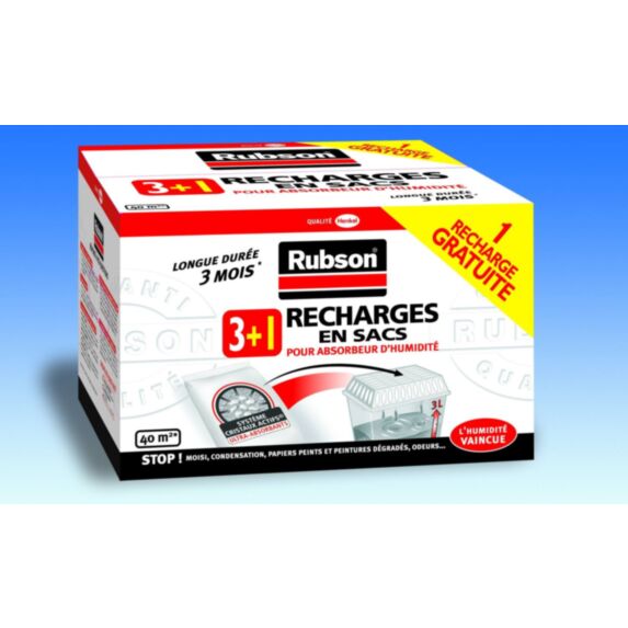 4 recharges en sac pour absorbeur d'humidité Classic - RUBSON