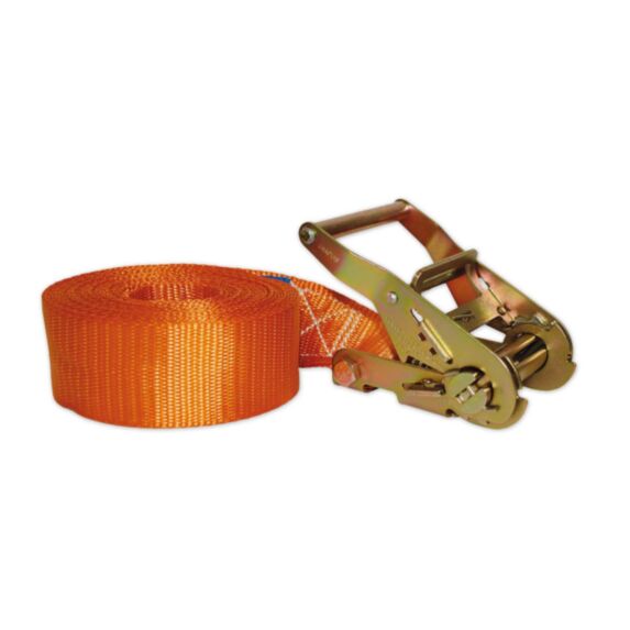 Sangle polyester avec tendeur cliquet 50mmx6m orange - CHAPUIS