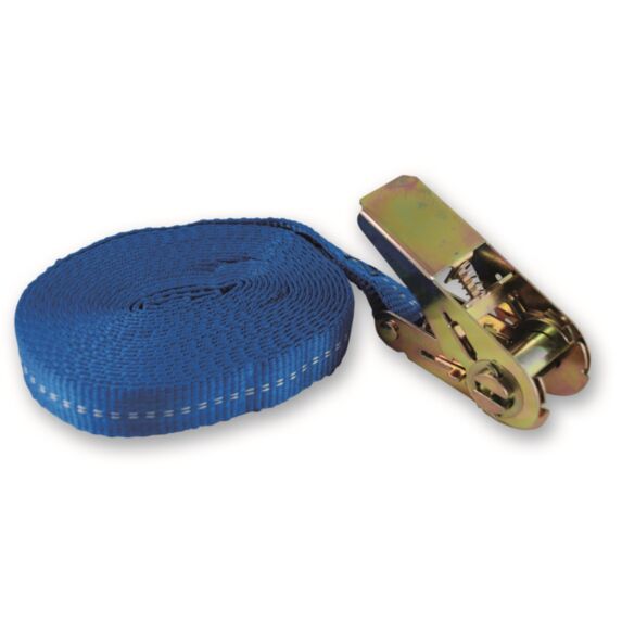 Sangle polypropylene avec tendeur cliquet 25mmx5m bleu - CHAPUIS