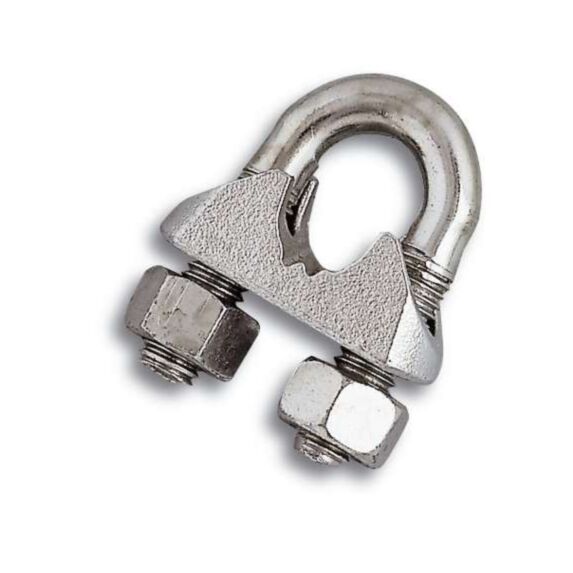 4 Serre-câbles étrier acier zingue L20,5mm x4 semelle fonte gris - CHAPUIS
