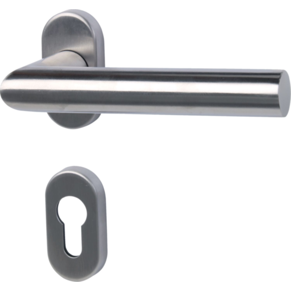 Poignée de porte sur rosace Edison inox mat alu - ALPERTEC