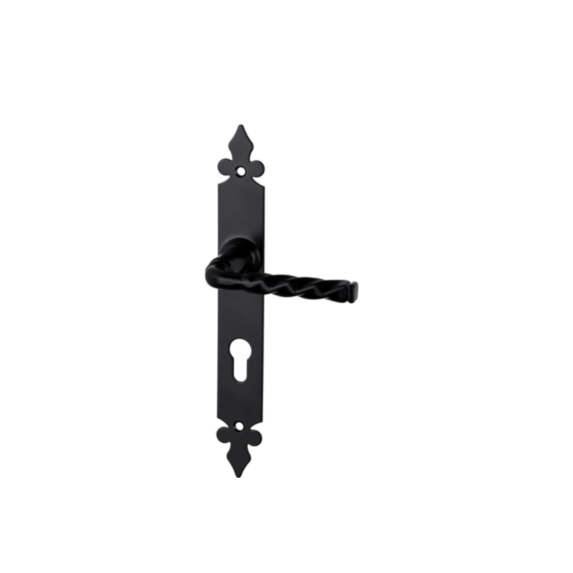 Poignée porte extérieure cylindre River noir alu 195mm - ALPERTEC