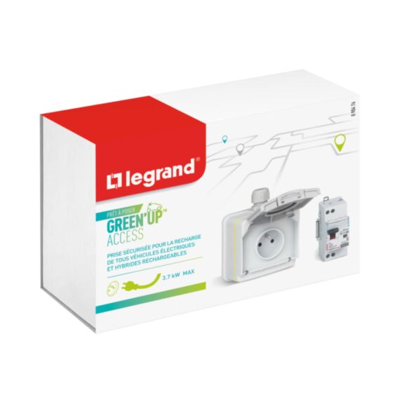 Prise véhicule électrique/hybride Green'up Access prêt à poser - LEGRAND