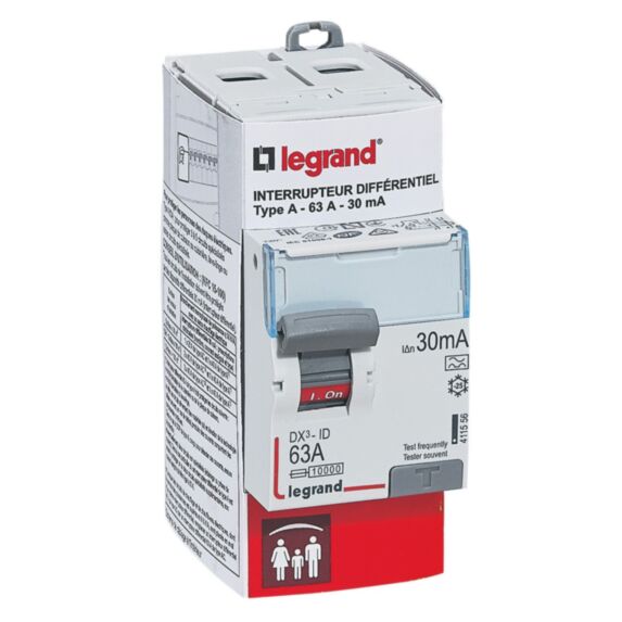 Interrupteur différentiel bipolaire 63A 30mA A - LEGRAND