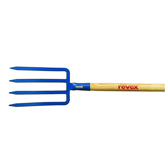 Fourche à bêcher à douille 4 dents manche pomme 30 cm - REVEX