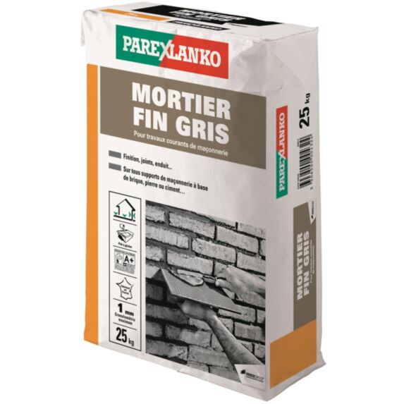 Mortier fin gris sac 25 kg - PAREXLANKO