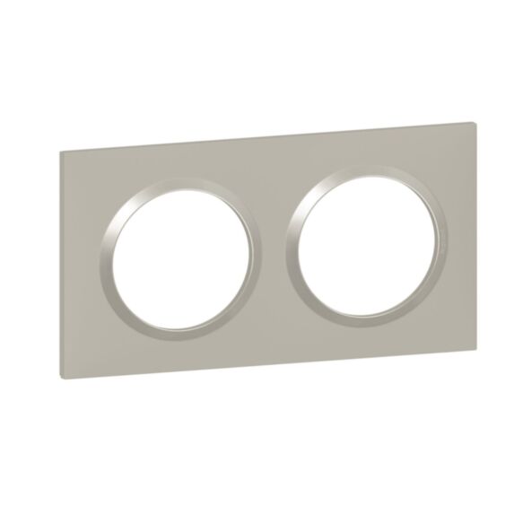 Plaque 2 postes Dooxie coloris plume - LEGRAND