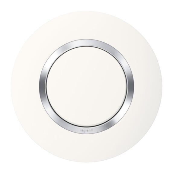 Plaque 1 poste Doxxie chrome ronde - LEGRAND