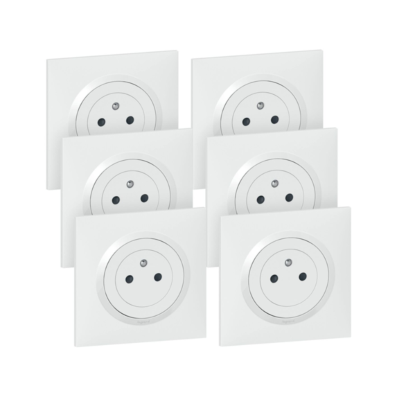 Lot de 6 prises 2P+T Dooxie - LEGRAND