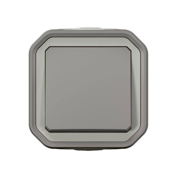 Poussoir NO Plexo complet saillie gris 10A - LEGRAND