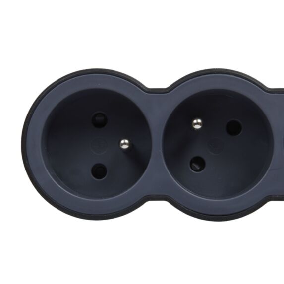 Multiprise 4 prises 2P+T 3G 1,5mm² 3m Noir