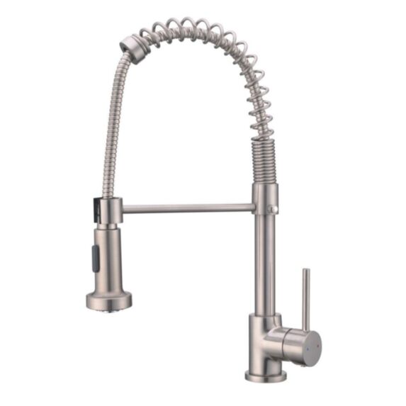 Mitigeur évier à douchette Korse façon inox  - INVENTIV