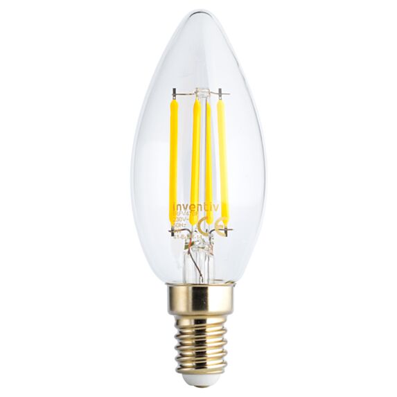 Ampoule Retroled flamme transparent E14 5W blanc neutre - INVENTIV
