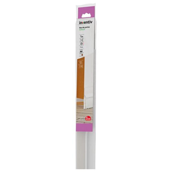 Bas de porte isolant en tissu Adhésif 1m Blanc - INVENTIV