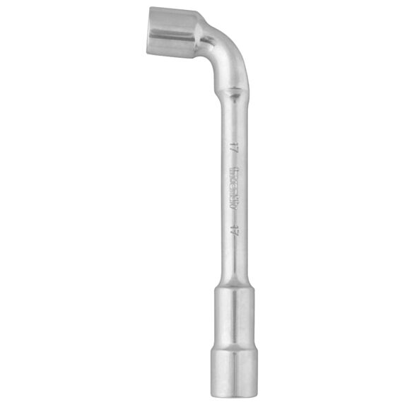 Clé à pipe débouchée 17mm 6/12 pans chrome vanadium - INVENTIV