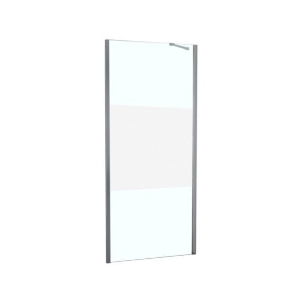 Retour fixe douche à associer verre sérigraphié 90cm chromé brillant - INVENTIV