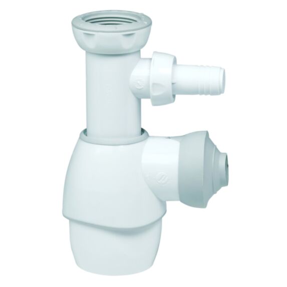 Siphon universel avec joints surmoulés lavabo/évier + prise mâle - INVENTIV