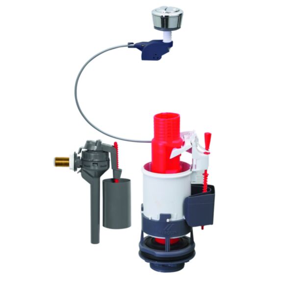 Mécanisme chasse d'eau double chasse à câble et Robinet flotteur servo-valve - INVENTIV