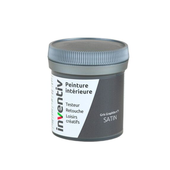 Testeur Peinture intérieure satin 0,08L gris graphite 1 - INVENTIV