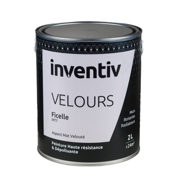 Peinture haute résistance & dépolluante Velours 2L Ficelle MT7 - INVENTIV