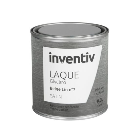 Peinture Laque Glycéro Beige lin n°7 Satin 0,5L - INVENTIV