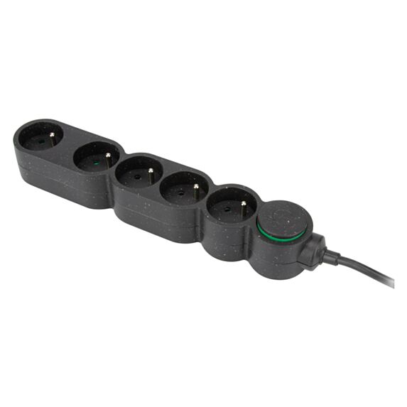Multiprise 5 Prises 16A 1,5m Noir - INVENTIV