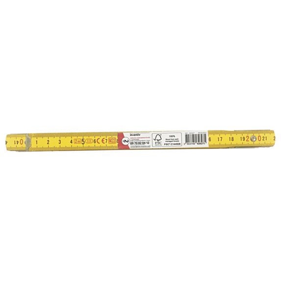 Mesure pliante bois 2 m x 16 mm - INVENTIV