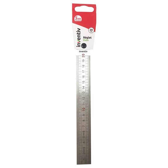 Reglet en acier inoxydable 20 cm - INVENTIV