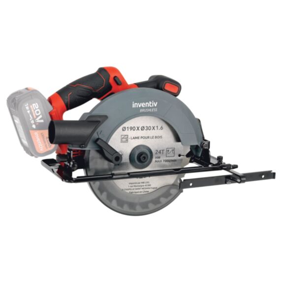 Scie circulaire sans fil brushless 20V (sans batterie) - INVENTIV