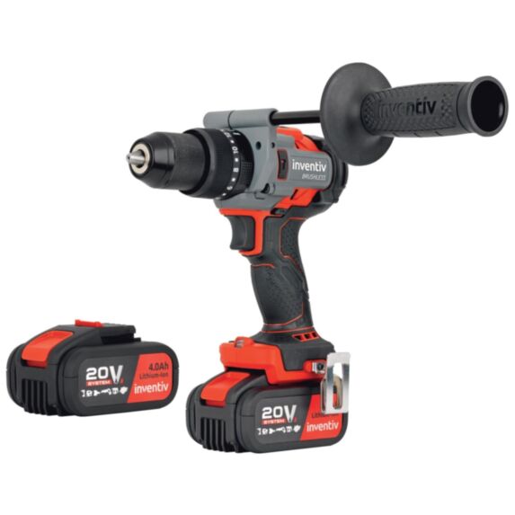 Perceuse visseuse à percussion sans fil brushless 140Nm 20V 2x4Ah - INVENTIV