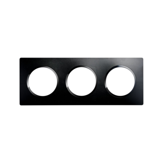 Plaque 3 Postes Eclipse Noir - INVENTIV