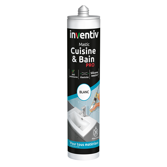 Mastic Cuisine & Bain Pro Blanc 300ml - INVENTIV