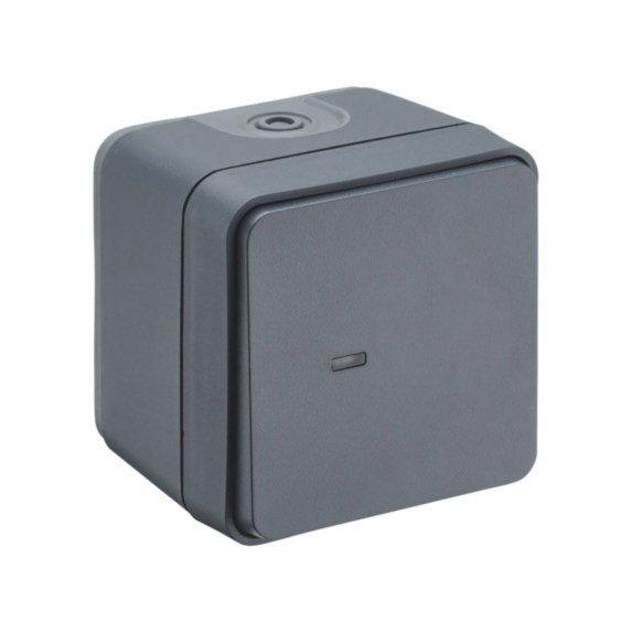 Bouton poussoir lumineux Terra anthracite - INVENTIV