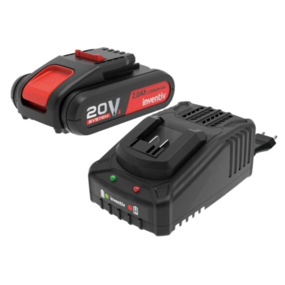 Une batterie 20V 2Ah avec chargeur simple - INVENTIV