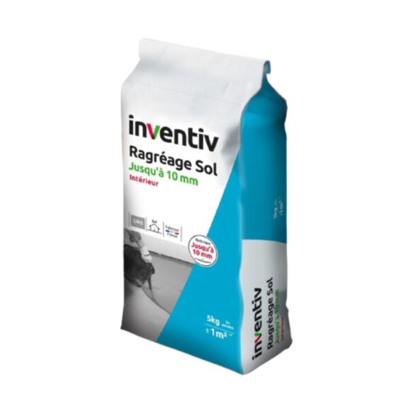 Réagréage sol intérieur jusqu'à 10mm gris 25kg - INVENTIV