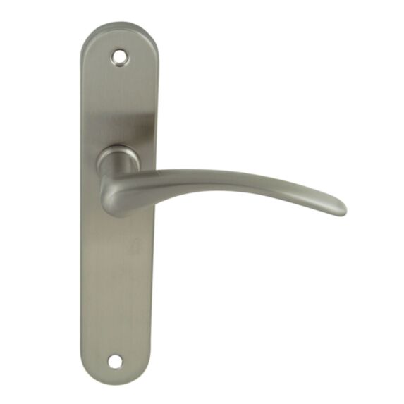 2 poignées de porte Oddie entraxe 165 sans trou alu/acier nickel mat- INVENTIV