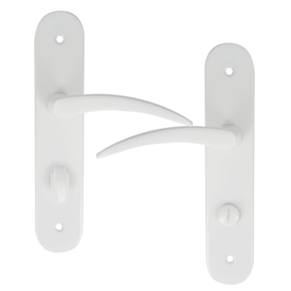 2 poignées de porte Tani entraxe 165 condamnation aluminium blanc - INVENTIV