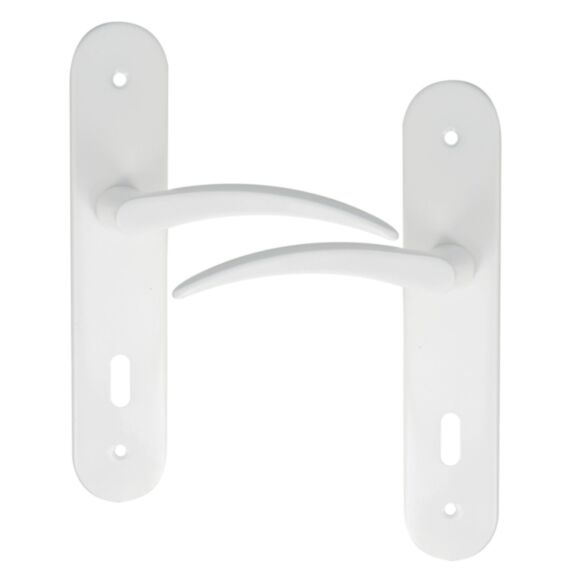 2 poignées de porte Tani entraxe 165 clé aluminium blanc - INVENTIV