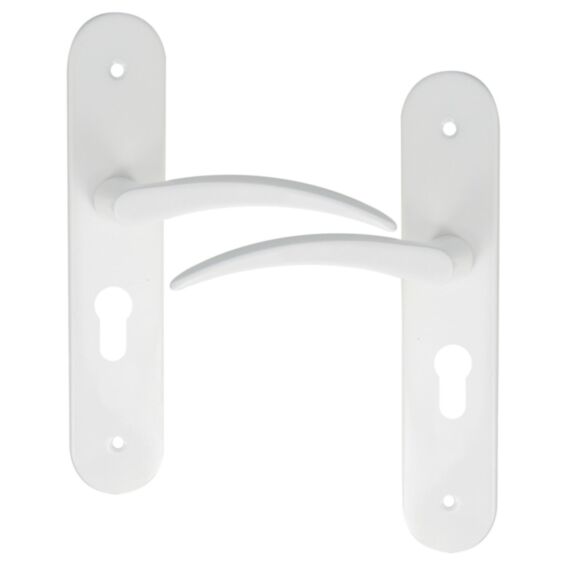 2 poignées de porte Tani entraxe 165 cylindre aluminium blanc - INVENTIV