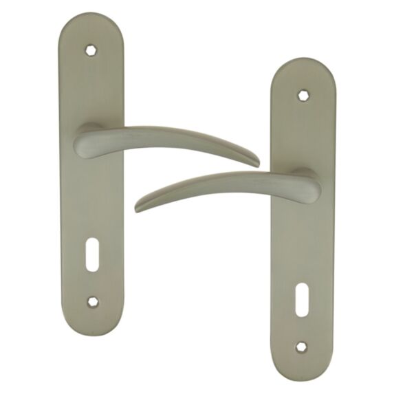 2 poignées de porte Tani entraxe 165 clé aluminium finition inox - INVENTIV