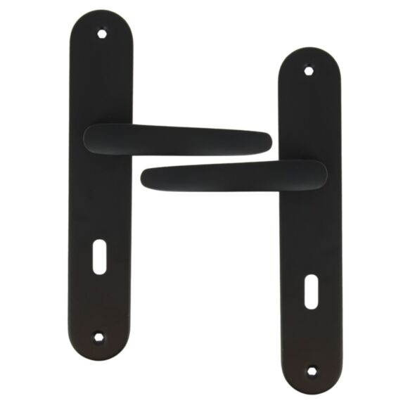 2 poignées de porte Abel entraxe 195 clé alu/acier noir mat - INVENTIV